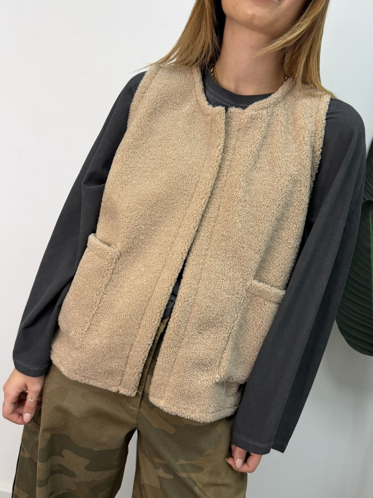 Gilet bouclè con tasche MyD - GiuGiò | Shop online