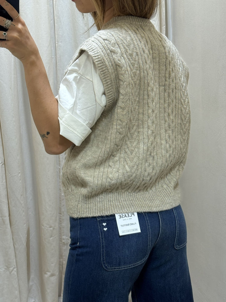 Gilet cardigan a trecce in maglia Please - GiuGiò | Shop online