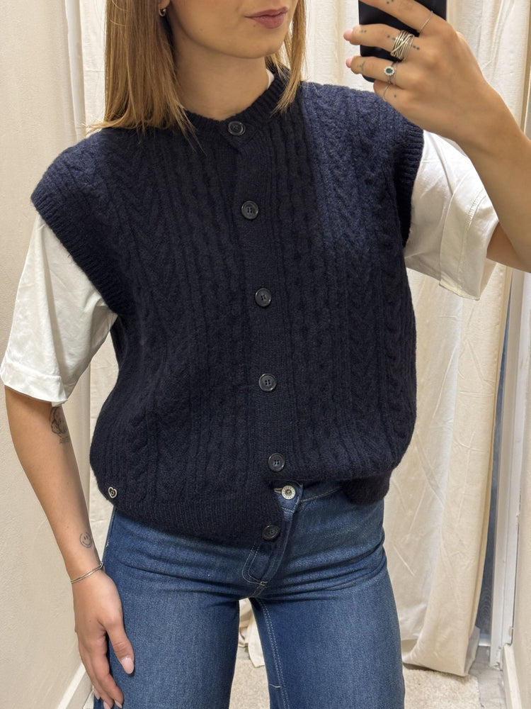 Gilet cardigan a trecce in maglia Please - GiuGiò | Shop online
