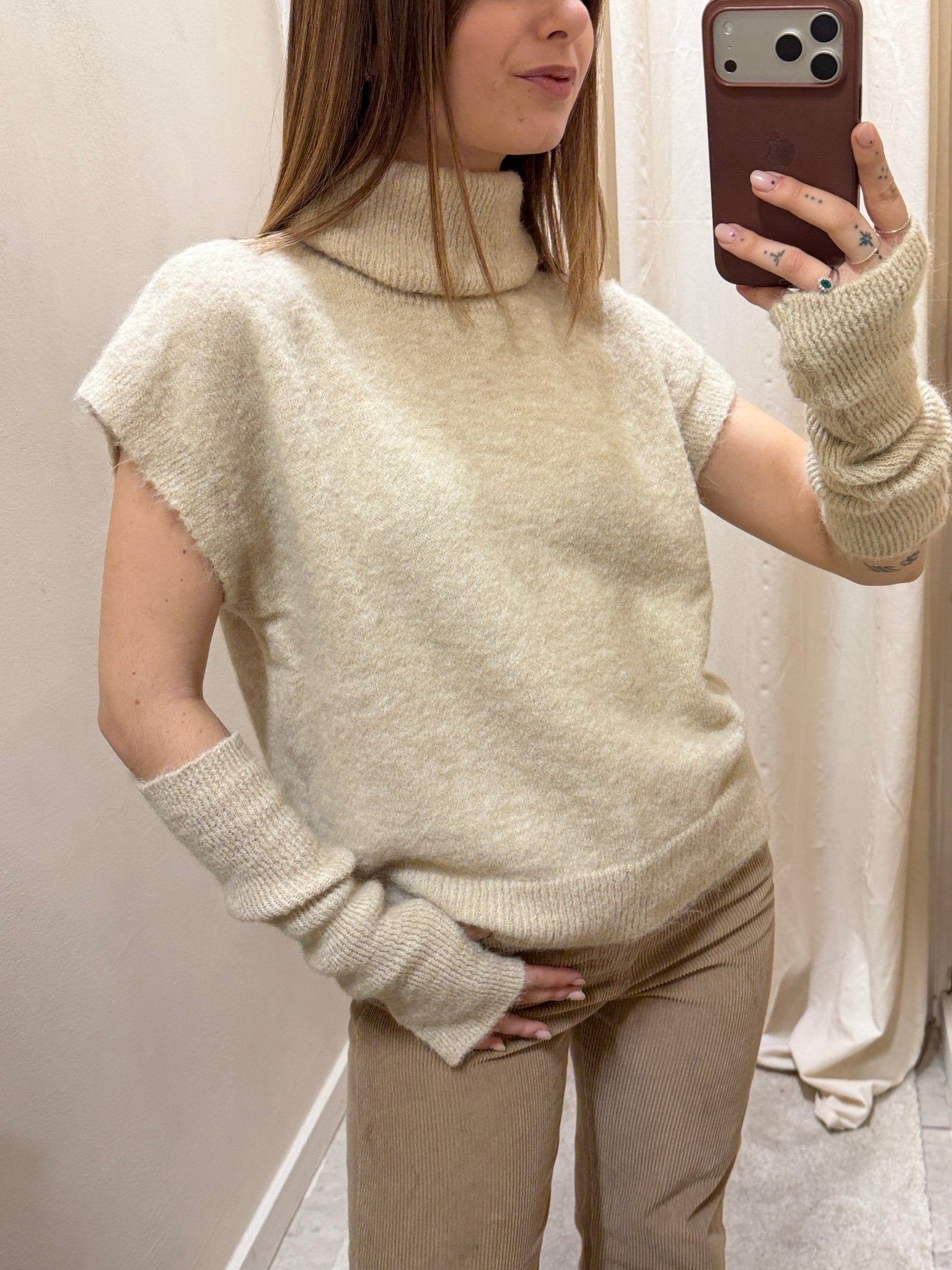 Gilet collo alto con manicotti Tensione In - GiuGiò | Shop online