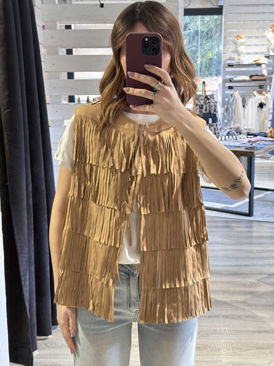 Gilet con frange eco - camoscio Tensione IN - GiuGiò | Shop online