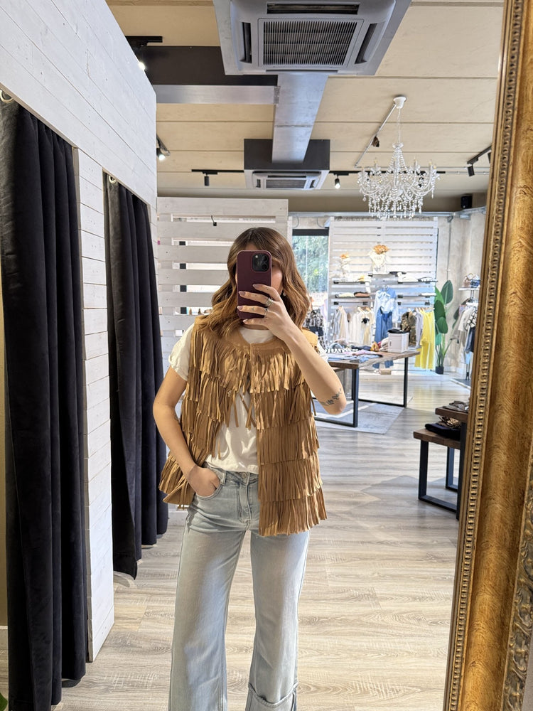 Gilet con frange eco - camoscio Tensione IN - GiuGiò | Shop online