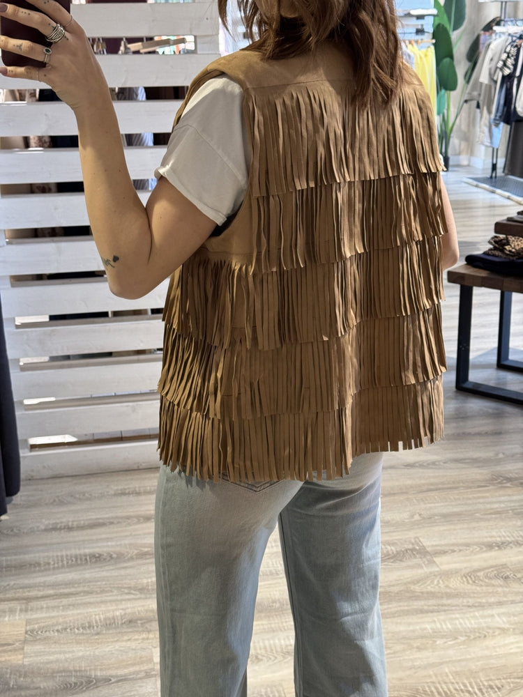 Gilet con frange eco - camoscio Tensione IN - GiuGiò | Shop online