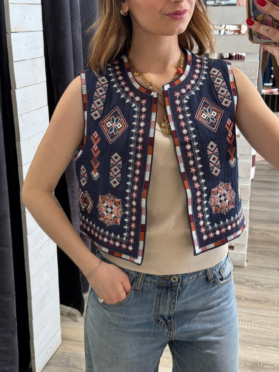 Gilet corto ricamato Dixie - GiuGiò | Shop online