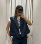 Gilet crop over un bottone Susy Mix - GiuGiò | Shop online