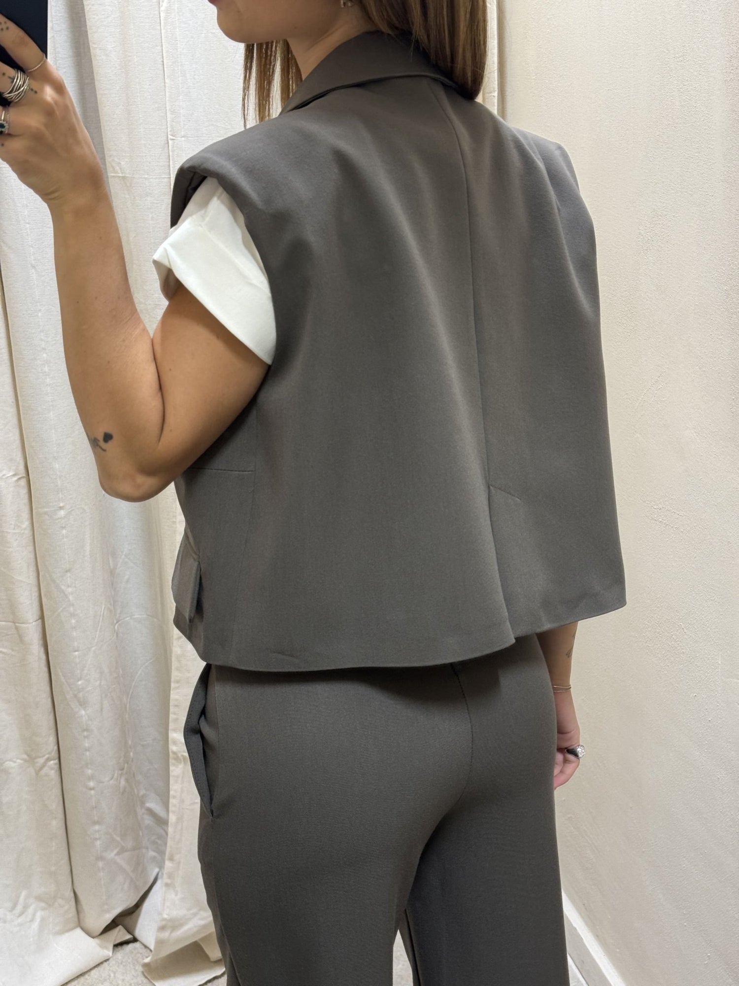 Gilet crop over un bottone Susy Mix - GiuGiò | Shop online