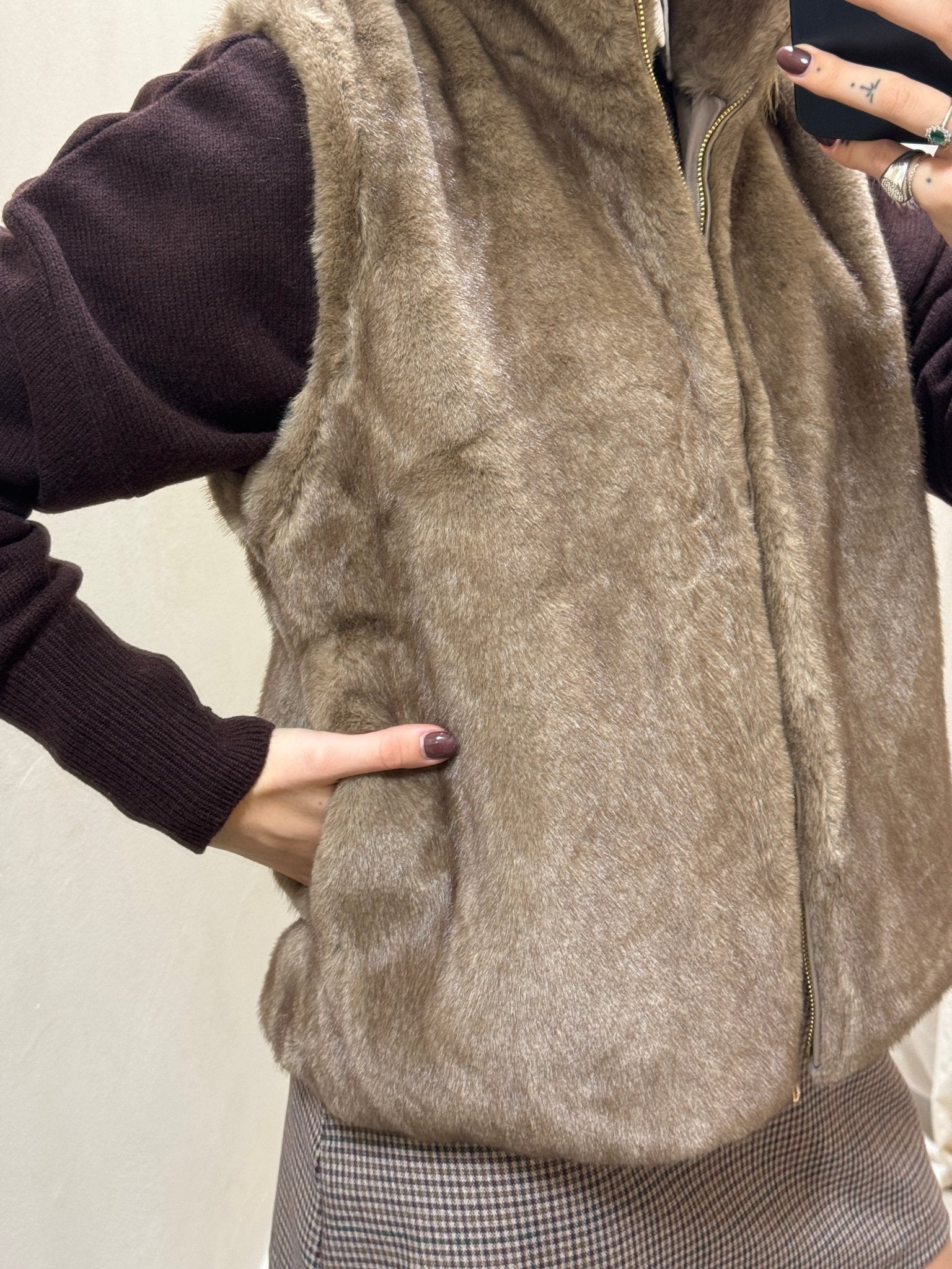 Gilet eco pelliccia beige MyD - GiuGiò | Shop online