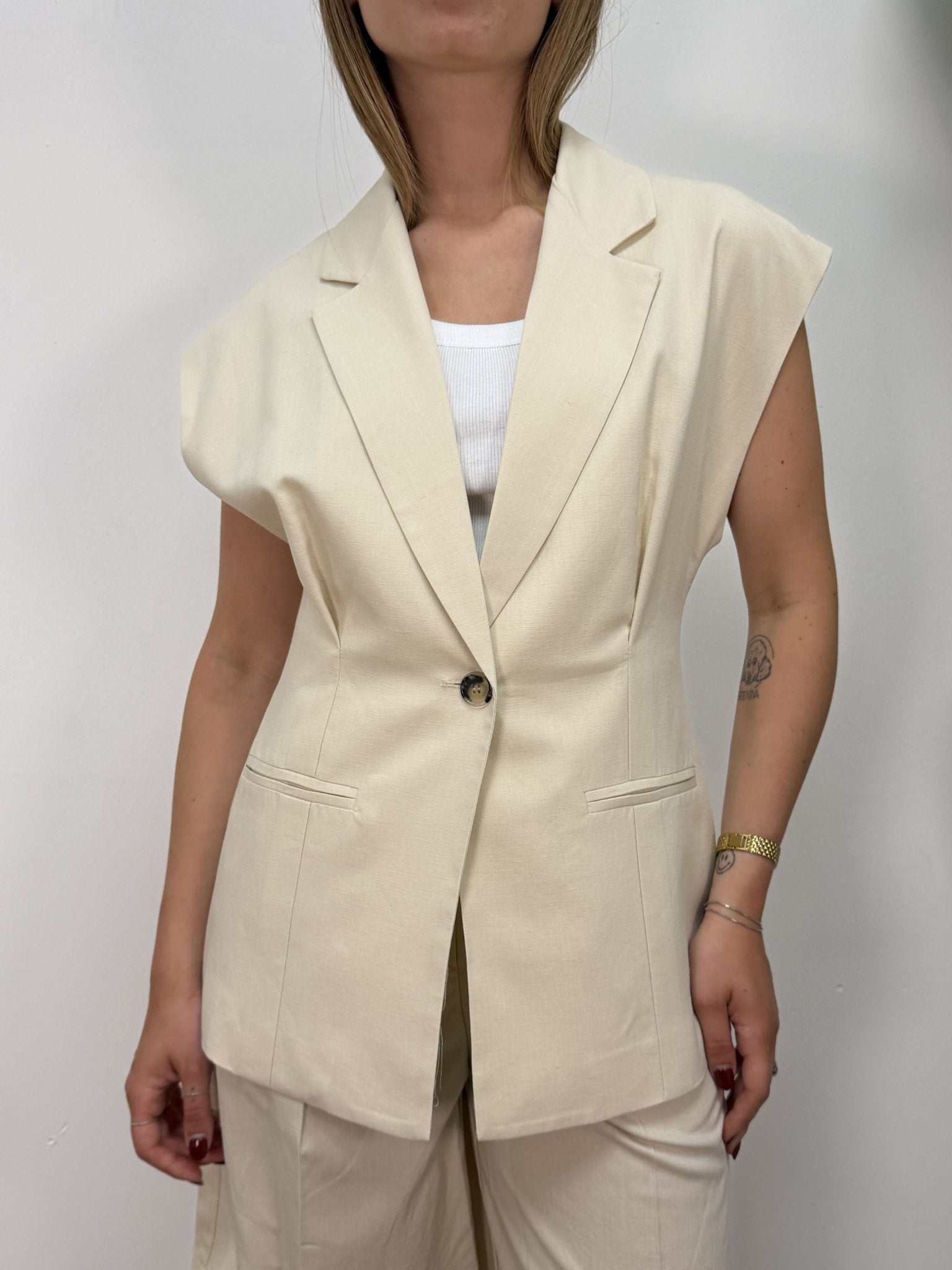 Gilet fittato in misto lino VICOLO - GiuGiò | Shop online