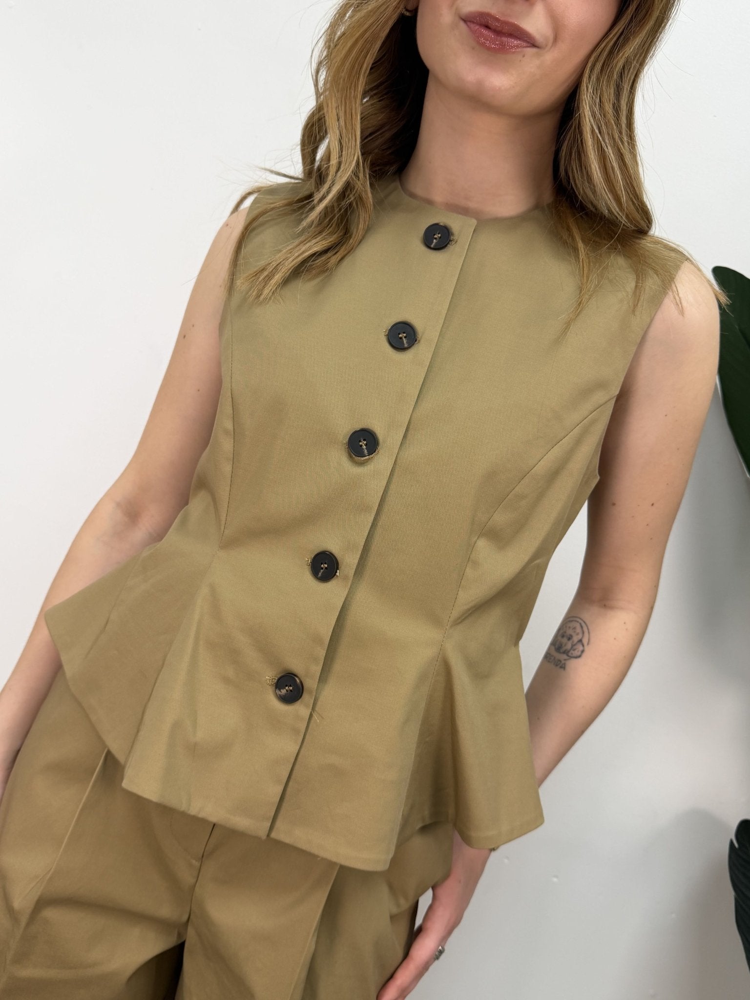 Gilet godet in cotone con bottoni Tensione In - GiuGiò | Shop online