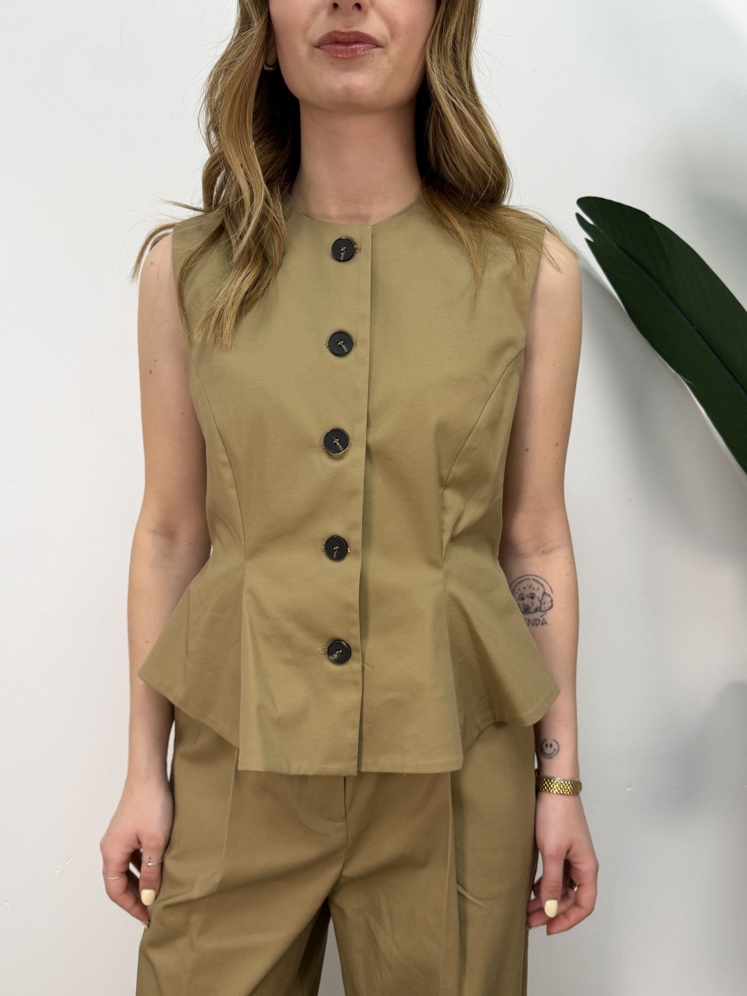 Gilet godet in cotone con bottoni Tensione In - GiuGiò | Shop online