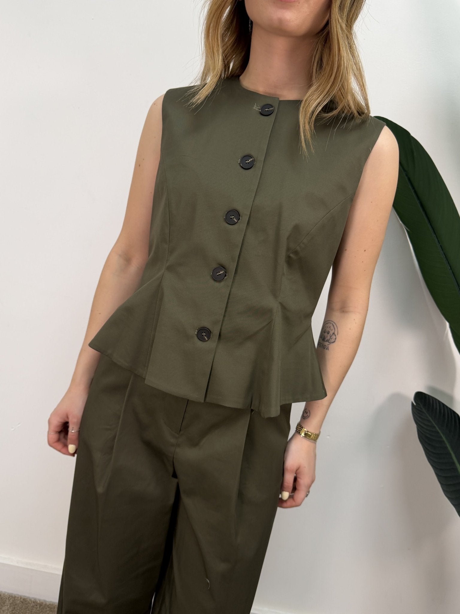 Gilet godet in cotone con bottoni Tensione In - GiuGiò | Shop online