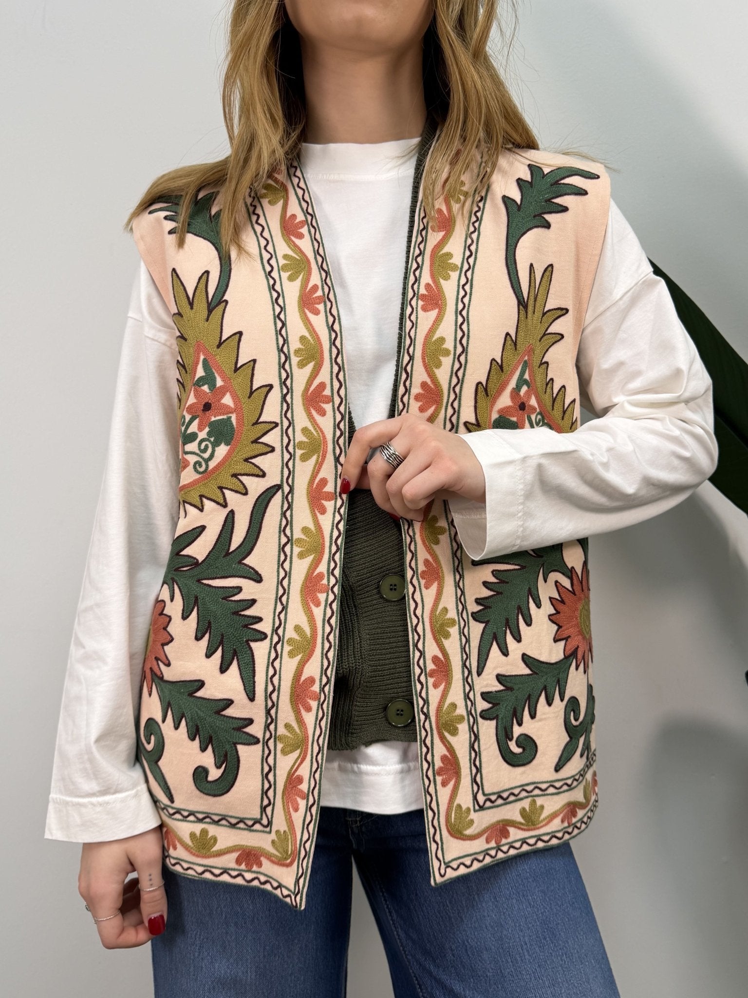 Gilet in cotone con ricami Dixie - GiuGiò | Shop online