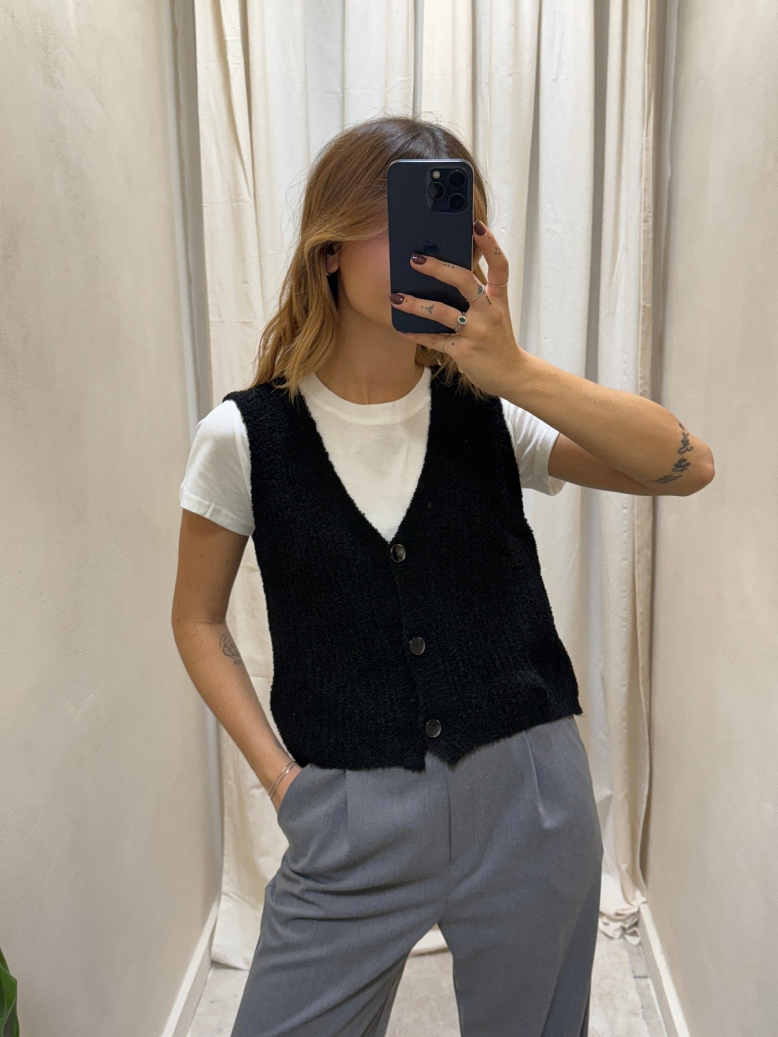 Gilet in maglia bouclé un bottone MyD - GiuGiò | Shop online