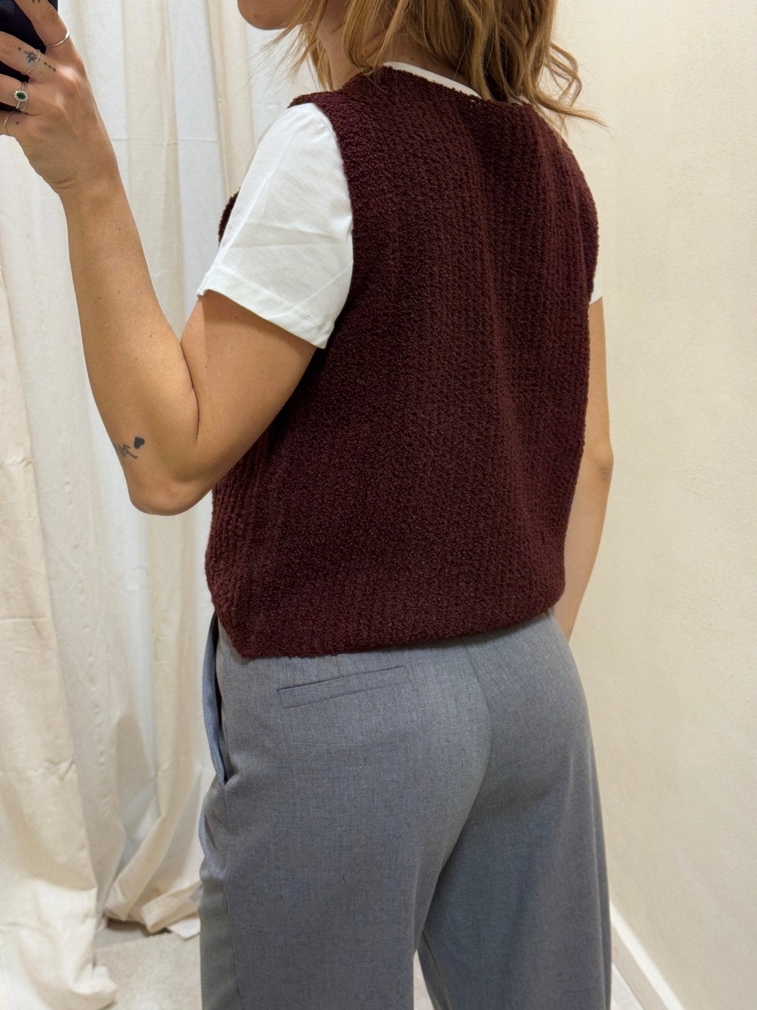 Gilet in maglia bouclé un bottone MyD - GiuGiò | Shop online