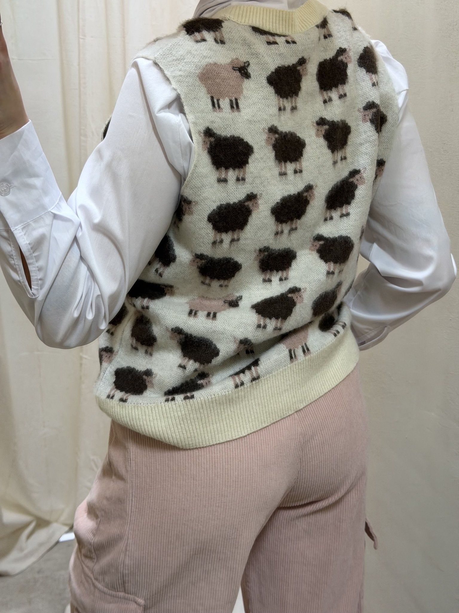 Gilet in maglia girocollo con pecorelle Tensione In - GiuGiò | Shop online