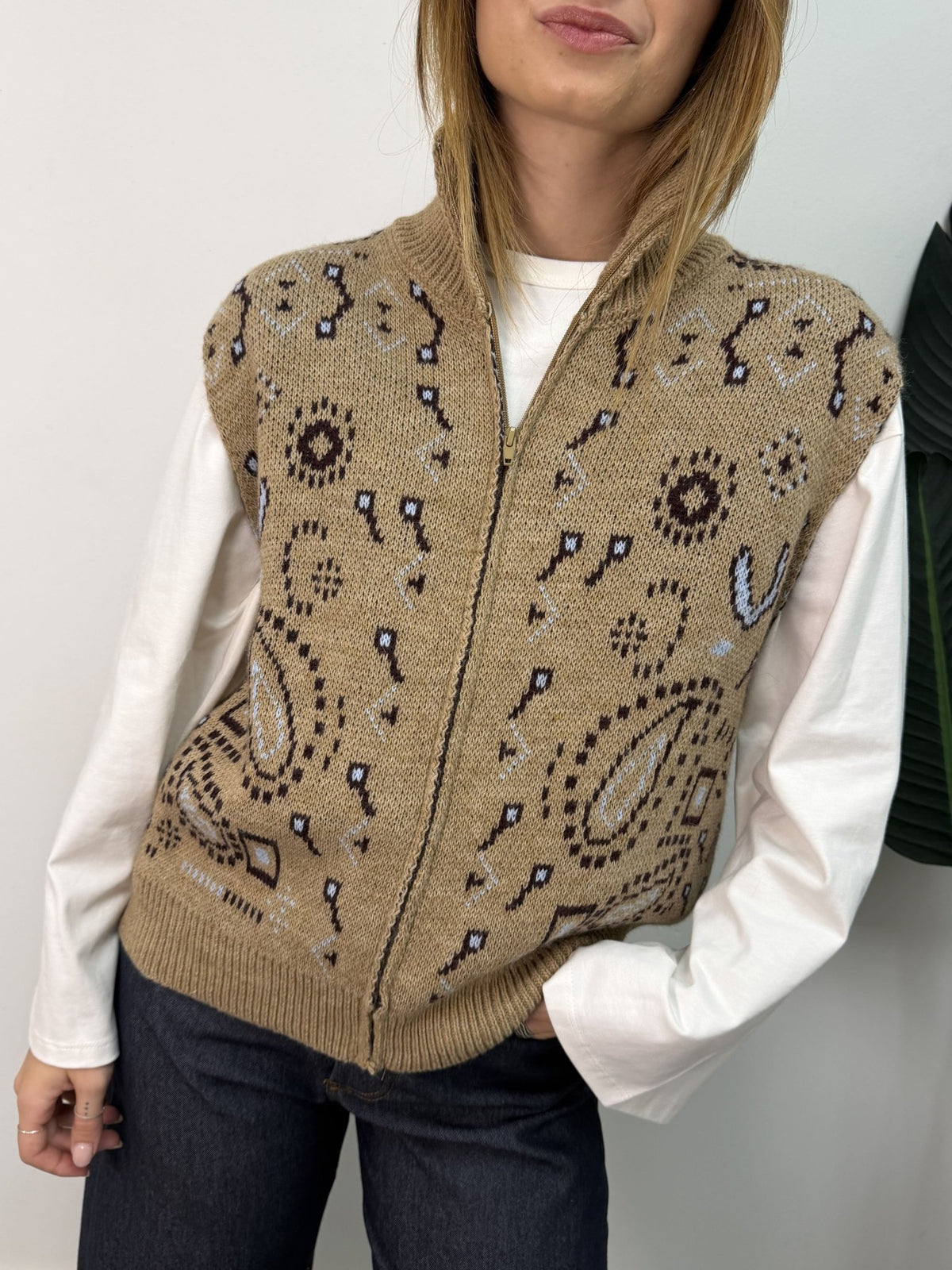 Gilet jacquard bandana MyD - GiuGiò | Shop online