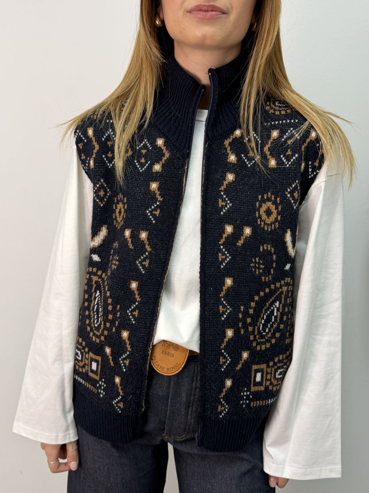 Gilet jacquard bandana MyD - GiuGiò | Shop online
