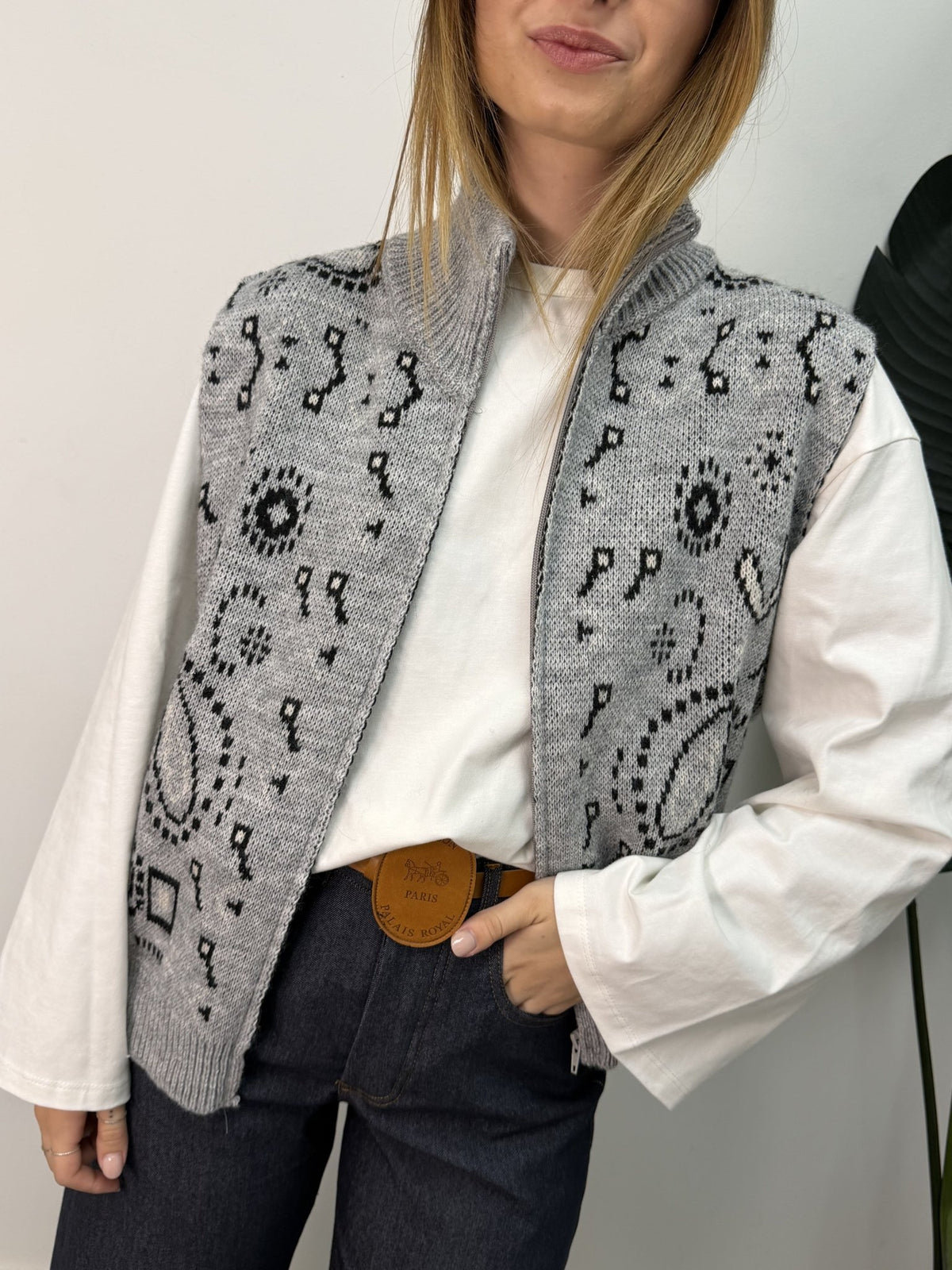 Gilet jacquard bandana MyD - GiuGiò | Shop online