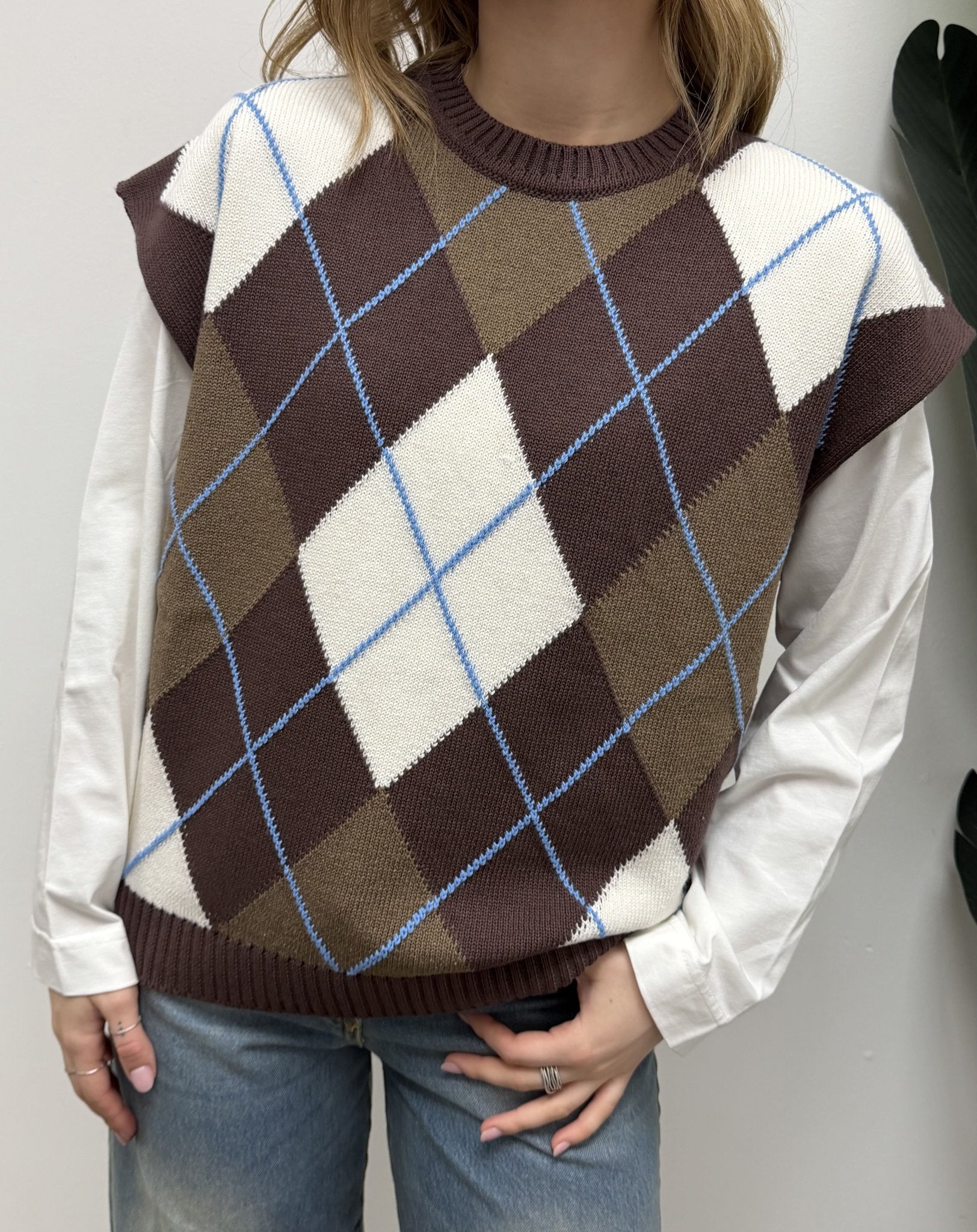 Gilet over con rombi Tensione In - GiuGiò | Shop online