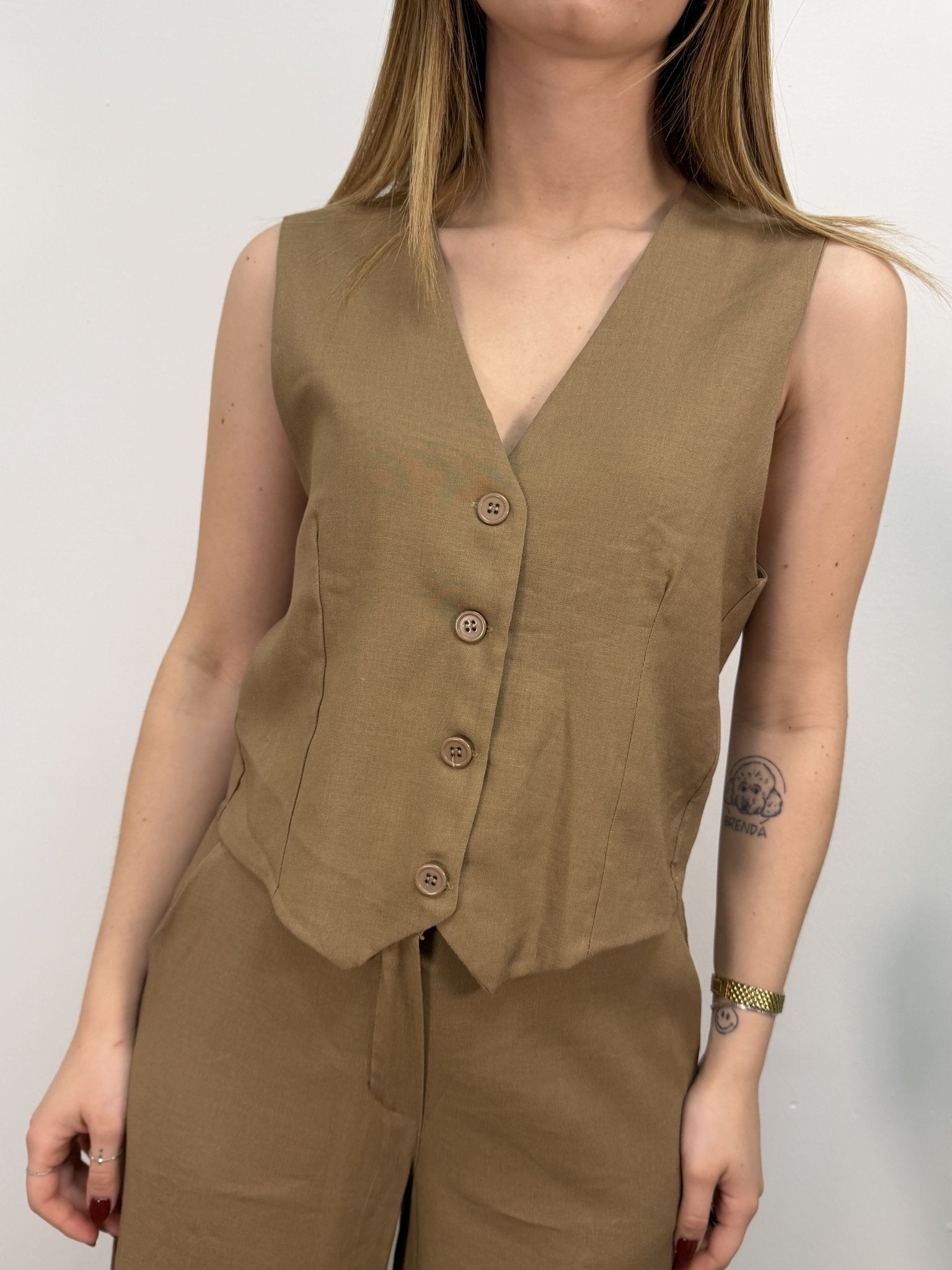Gilet panciotto in lino MyD - GiuGiò | Shop online