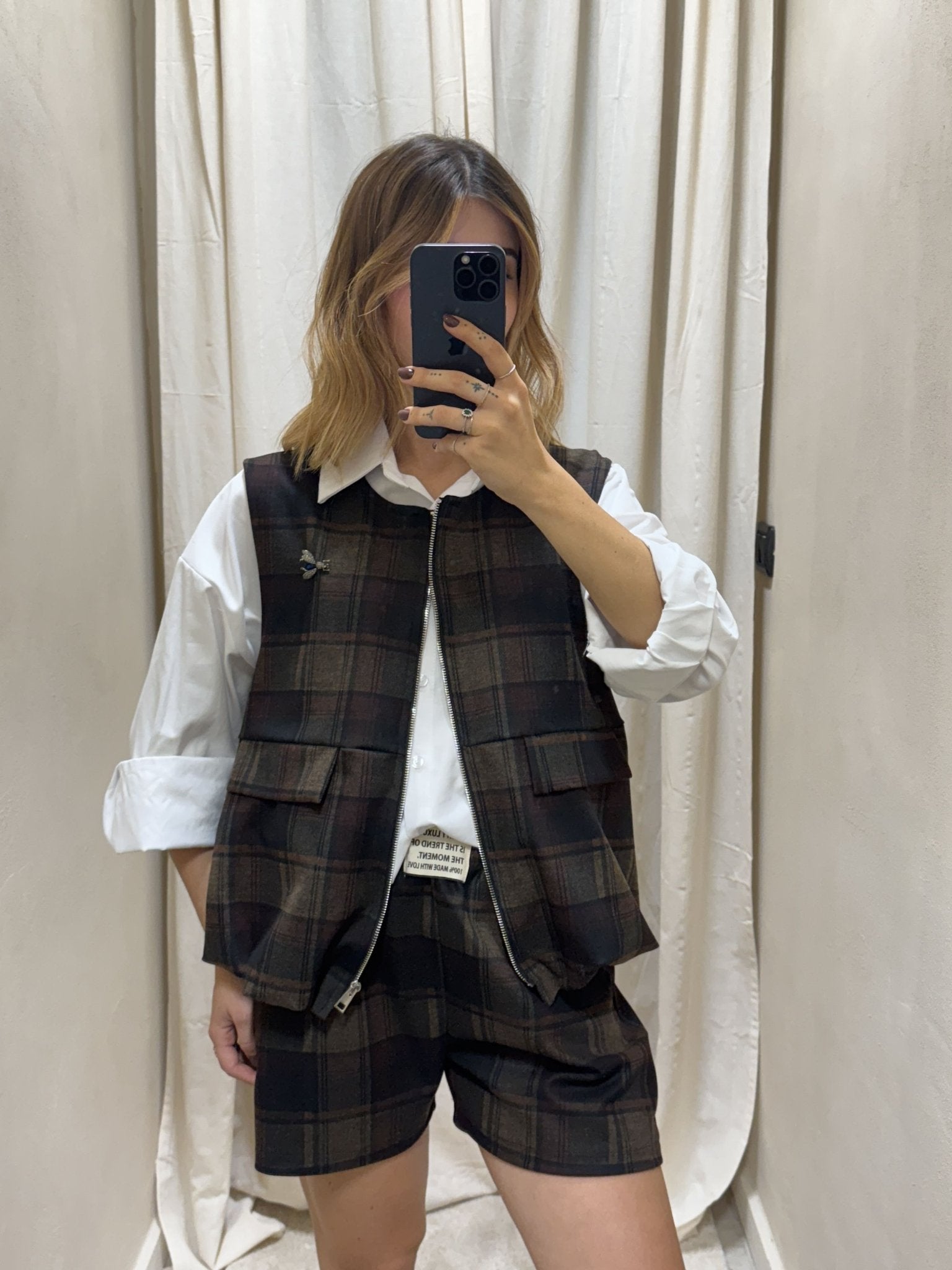 Gilet quadroni in flanella Susy Mix - GiuGiò | Shop online
