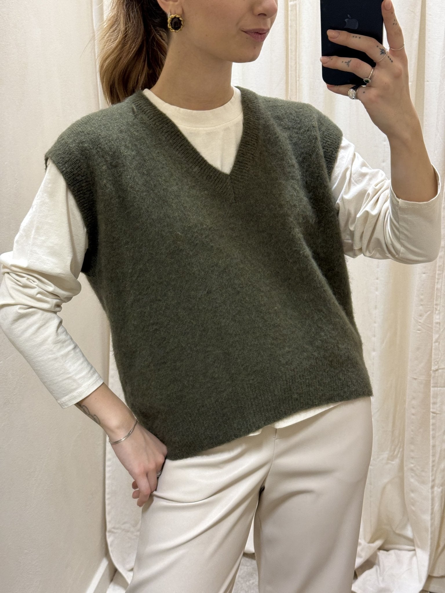 Gilet scollo V misto alpaca Dixie - GiuGiò | Shop online