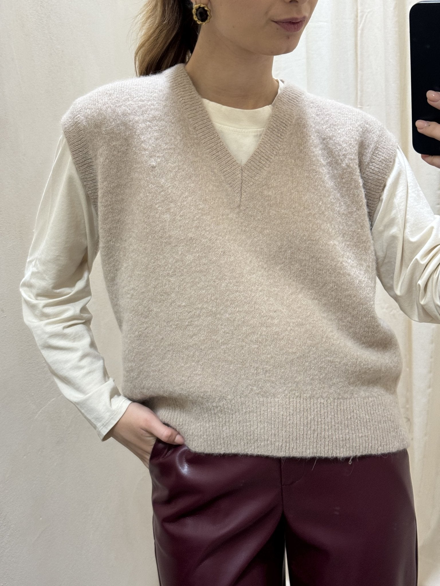 Gilet scollo V misto alpaca Dixie - GiuGiò | Shop online