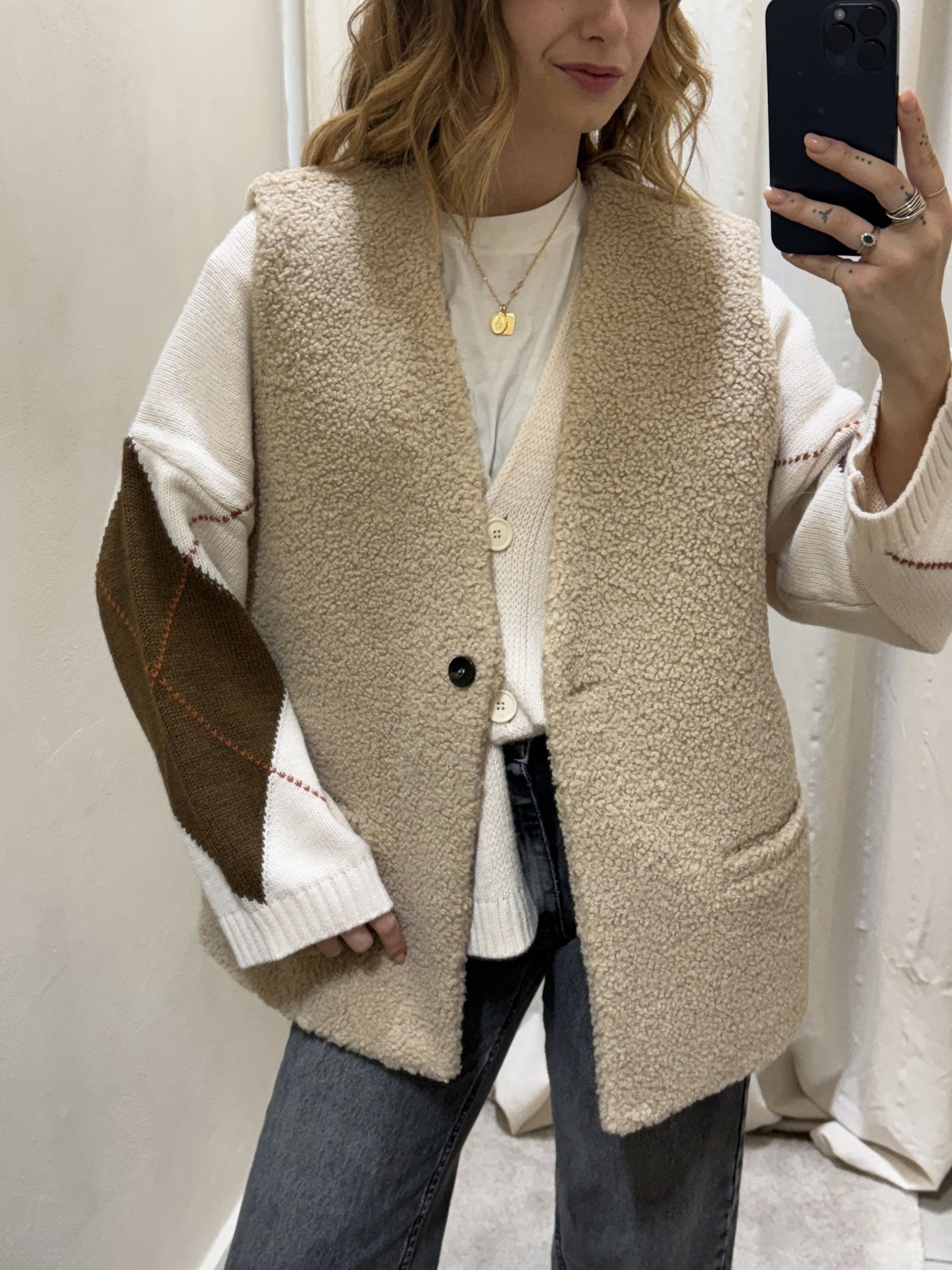 Gilet strutturato in sherpa Tensione In - GiuGiò | Shop online