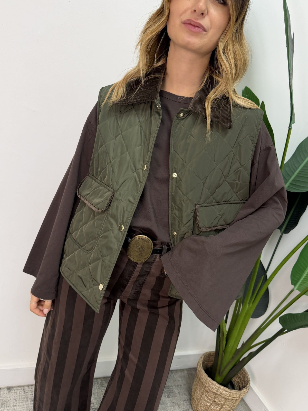 Gilet trapuntato colletto velluto Tensione In - GiuGiò | Shop online