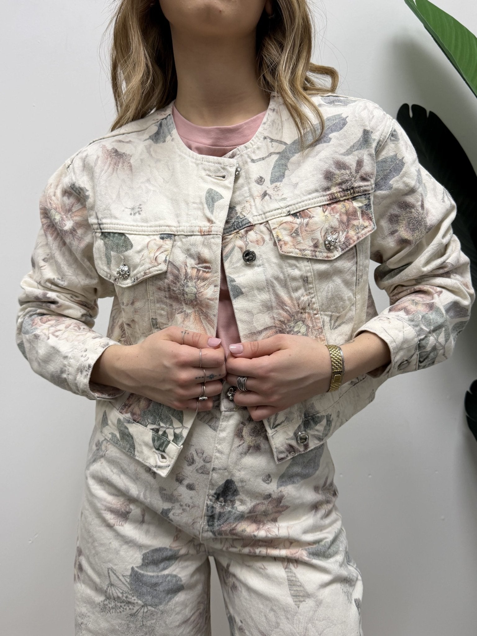 Giubbino jeans stampa floreale BSB - GiuGiò | Shop online