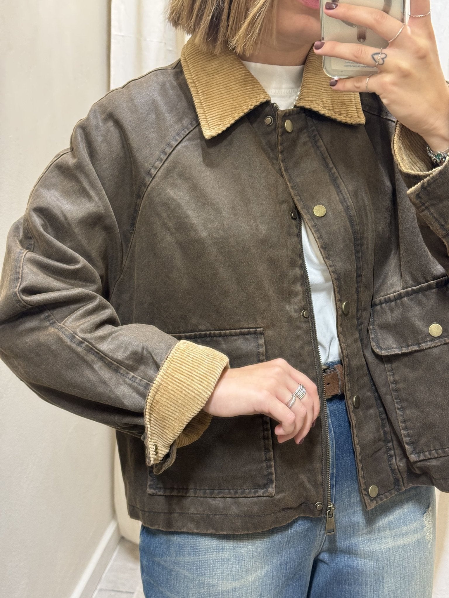 Giubbotto cerato collo costine Susy Mix - GiuGiò | Shop online