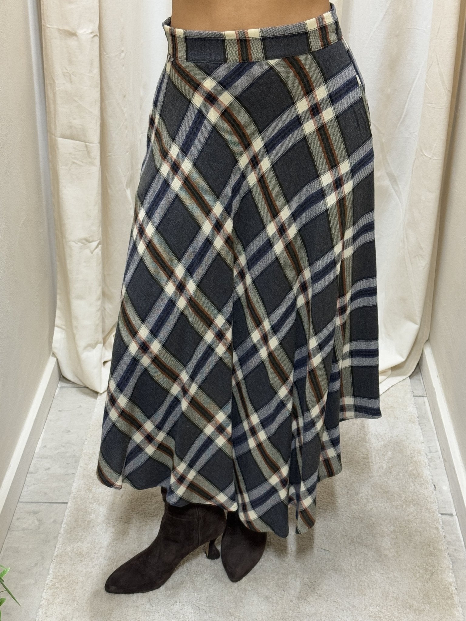 Gonna asimmetrica in tartan misto lana Dixie - GiuGiò | Shop online
