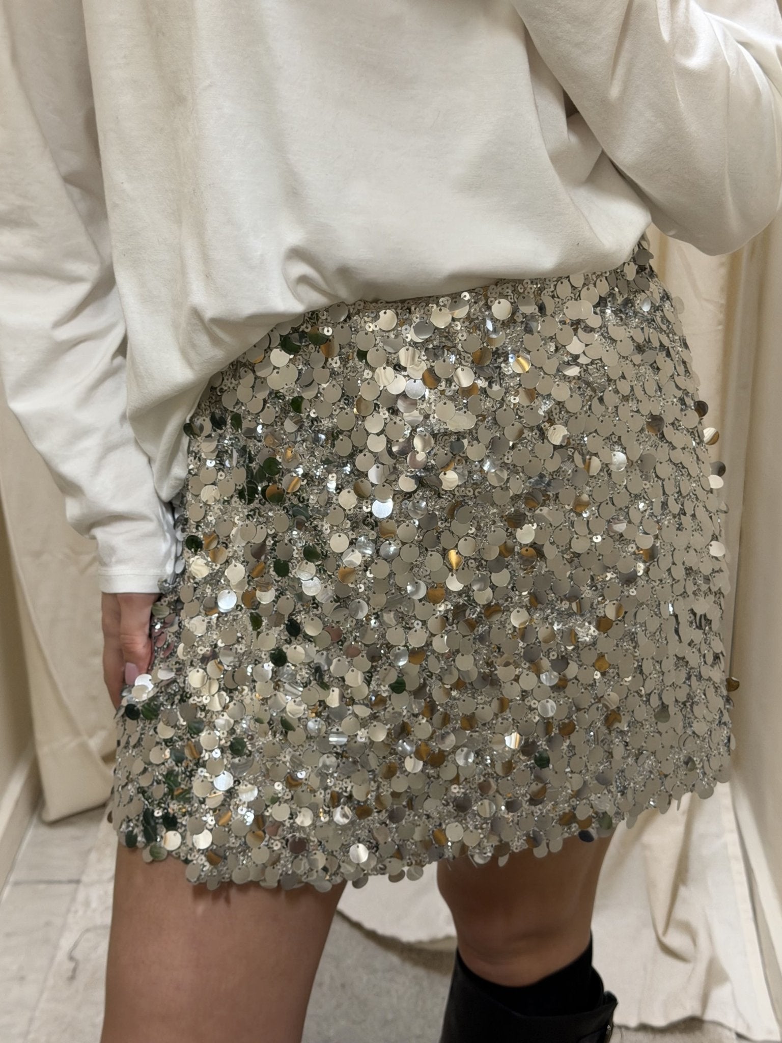 Gonna corta a portafoglio con paillettes grandi Tensione In - GiuGiò | Shop online