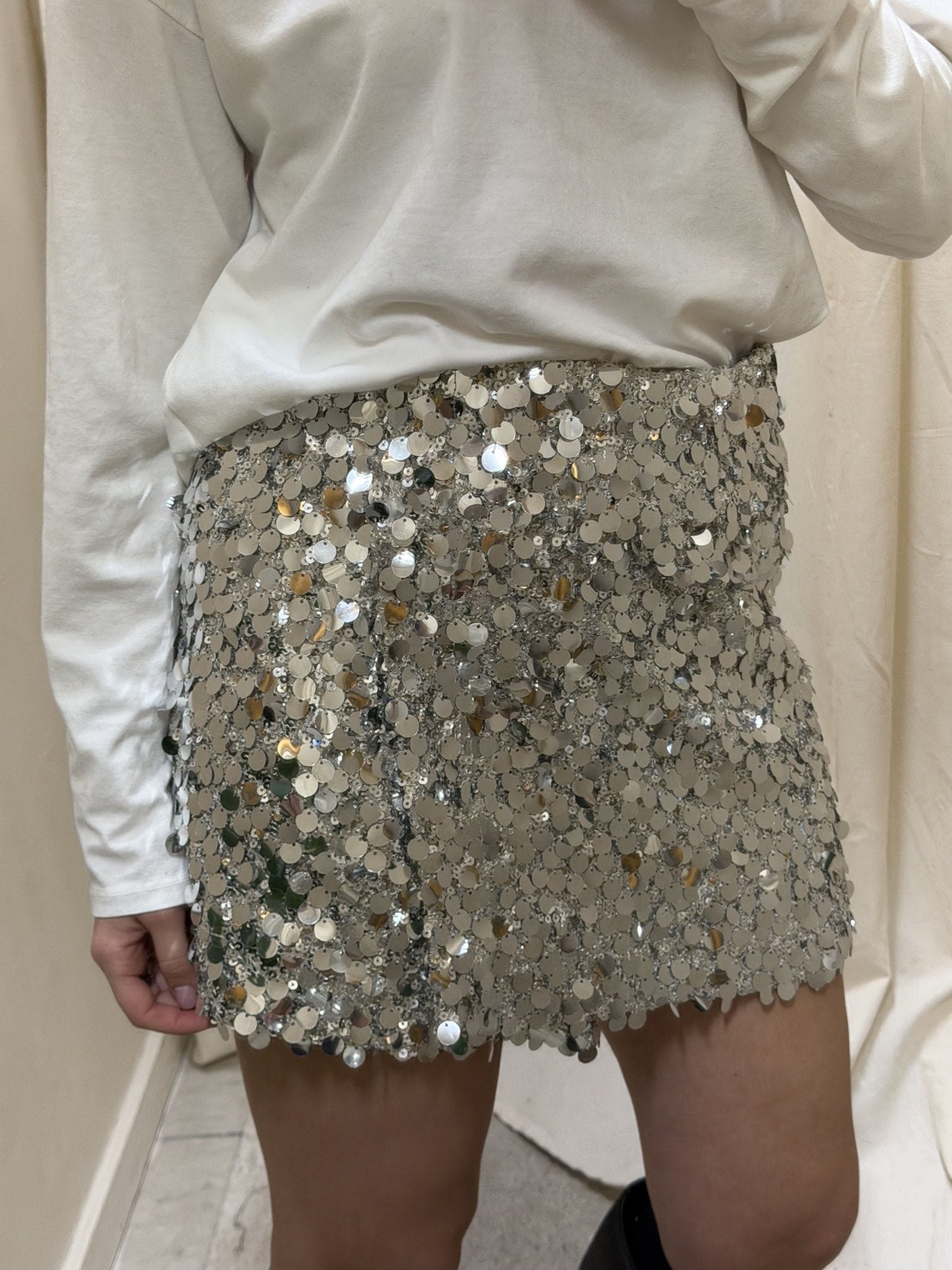 Gonna corta a portafoglio con paillettes grandi Tensione In - GiuGiò | Shop online