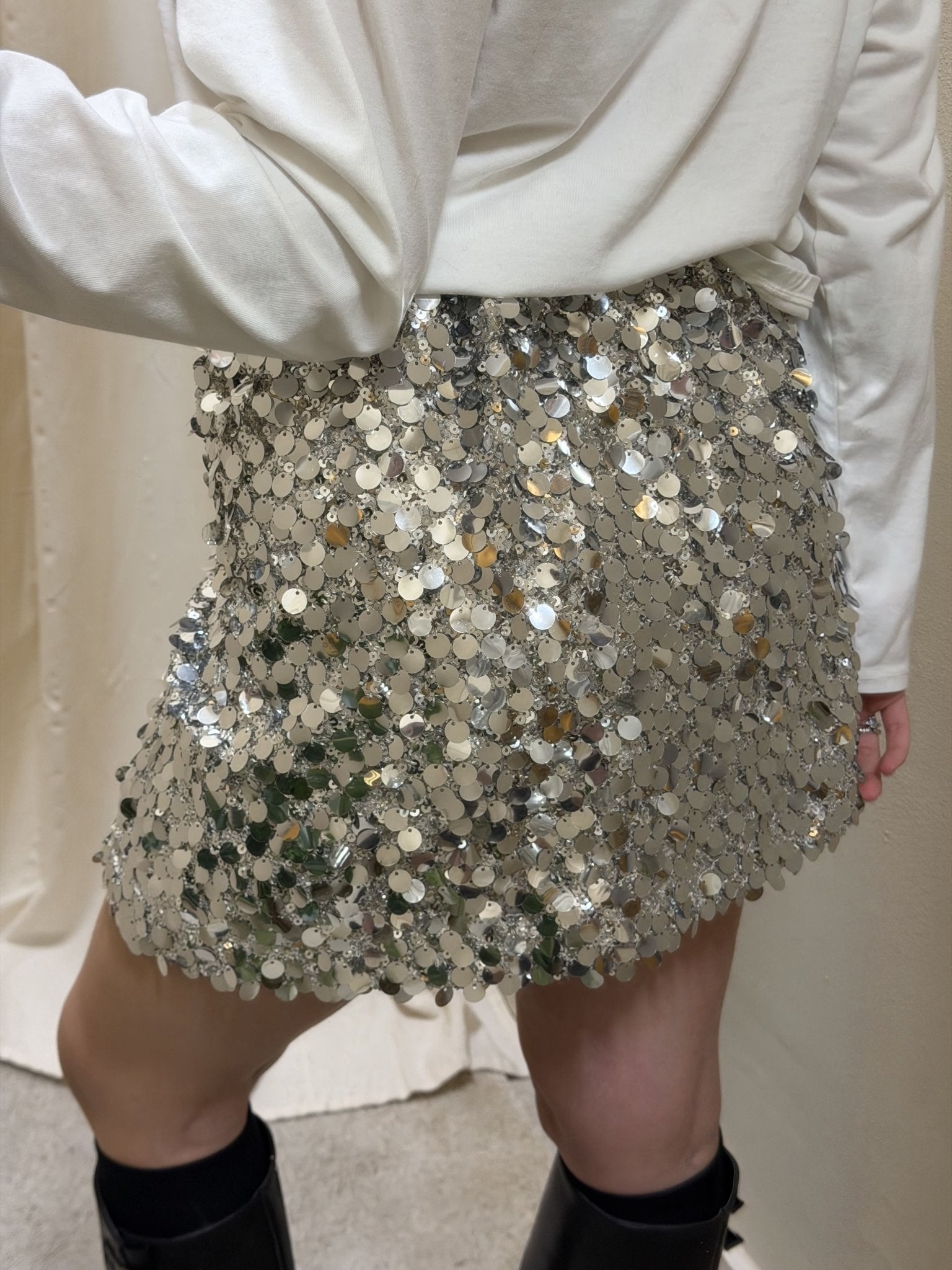 Gonna corta a portafoglio con paillettes grandi Tensione In - GiuGiò | Shop online