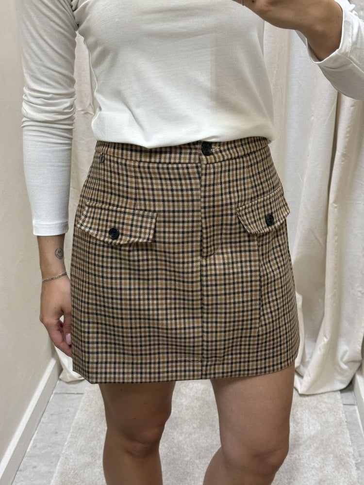 Gonna corta micro check Dixie - GiuGiò | Shop online
