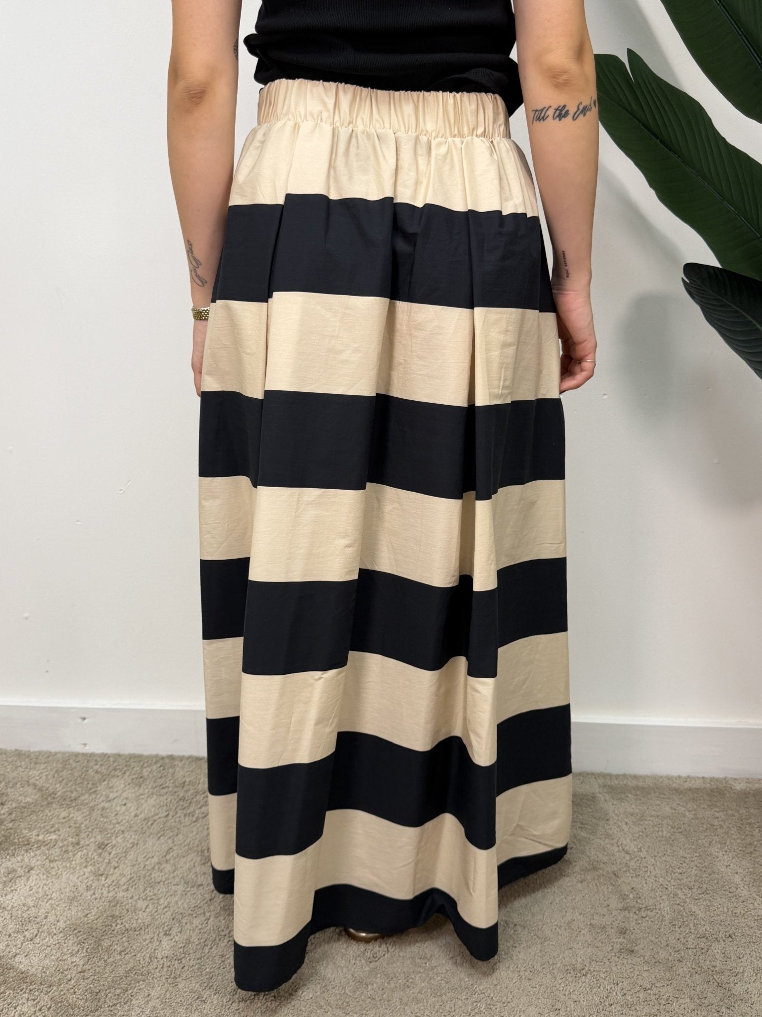 Gonna in popeline a righe orizzontali Susy Mix - GiuGiò | Shop online