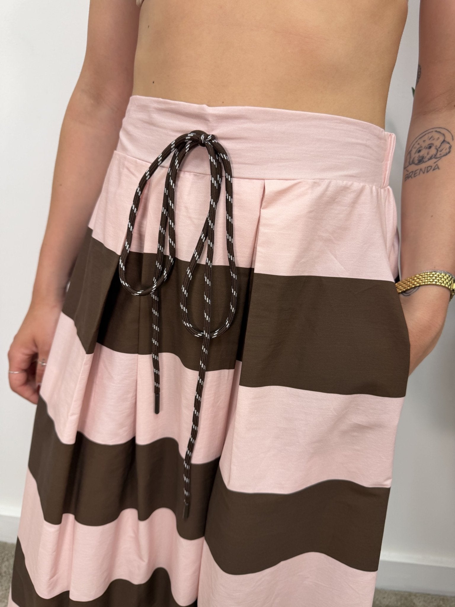 Gonna in popeline a righe orizzontali Susy Mix - GiuGiò | Shop online