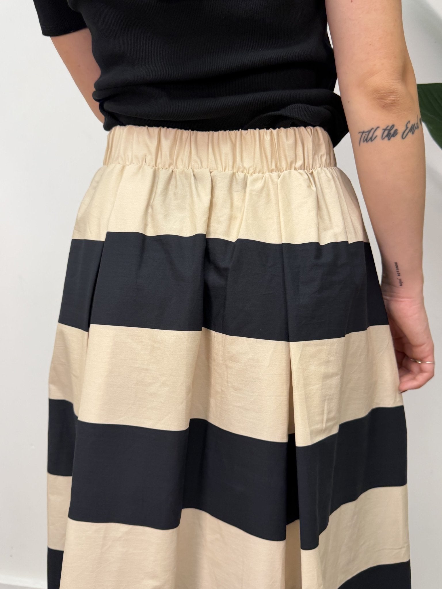 Gonna in popeline a righe orizzontali Susy Mix - GiuGiò | Shop online