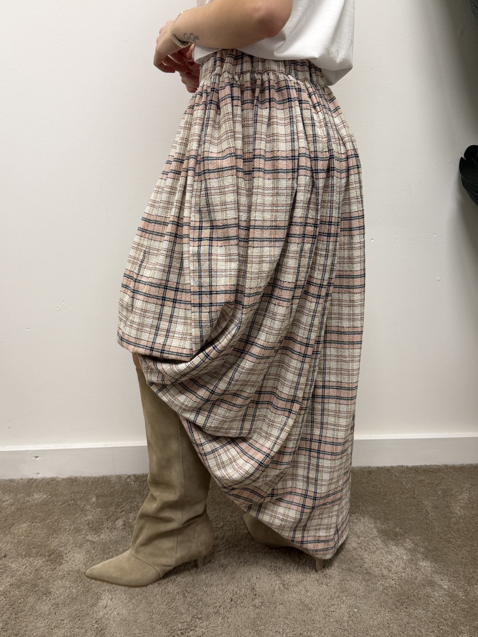 Gonna lunga a quadri in cotone Susy Mix - GiuGiò | Shop online