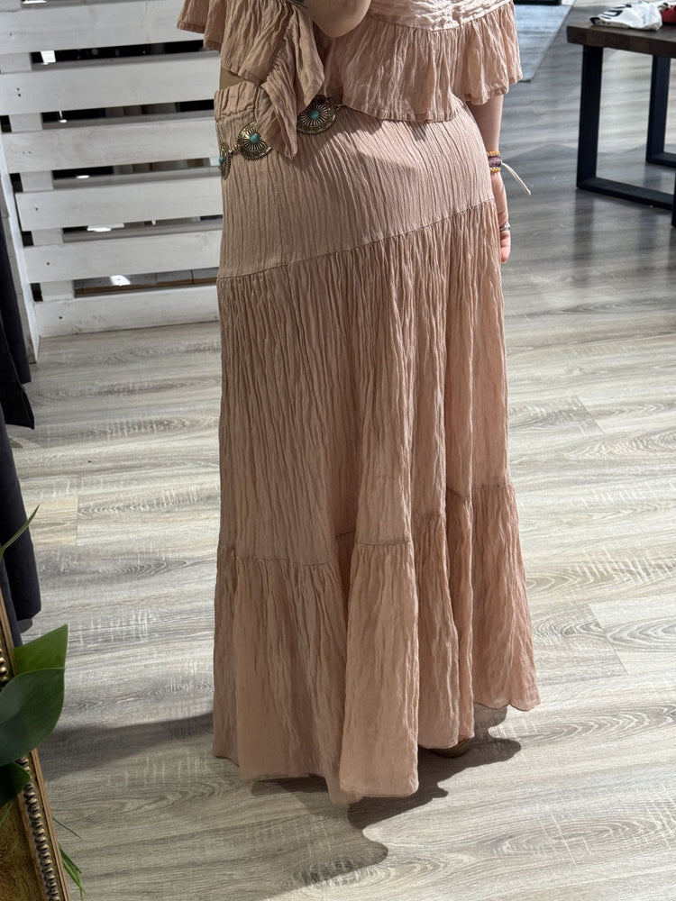 Gonna lunga in lino goffrato Susy Mix - GiuGiò | Shop online