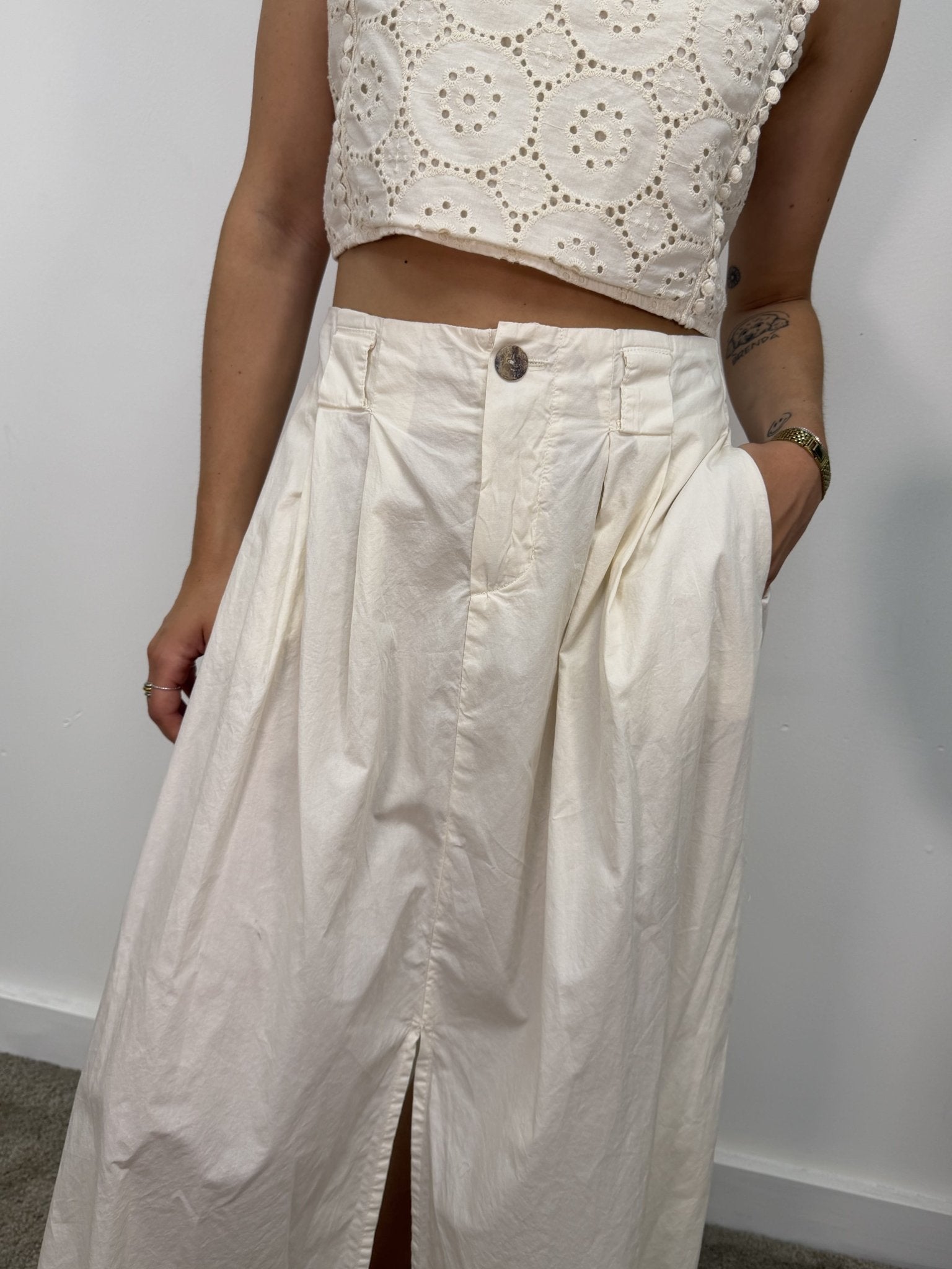 Gonna lunga in popeline con pinces MyD - GiuGiò | Shop online
