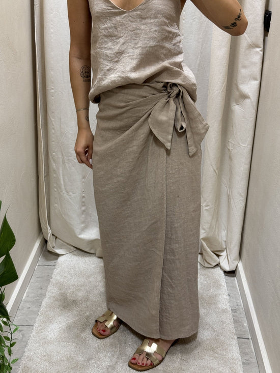Gonna lunga pareo in lino HaveOne - GiuGiò | Shop online