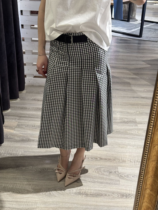 Gonna midi a pieghe stampa vichy Dixie - GiuGiò | Shop online