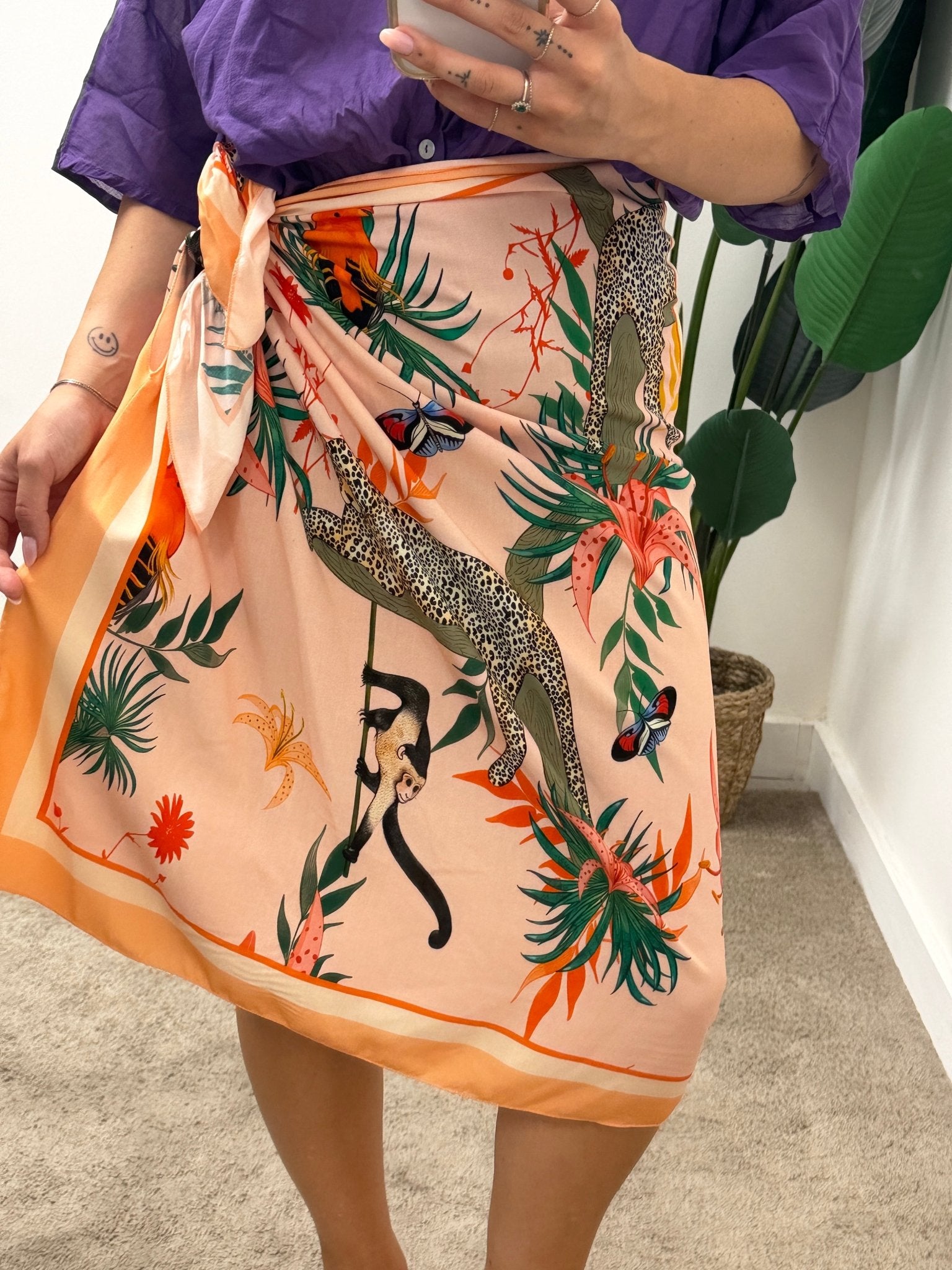 Gonna pareo lunga stampa ghepardo Susy Mix - GiuGiò | Shop online