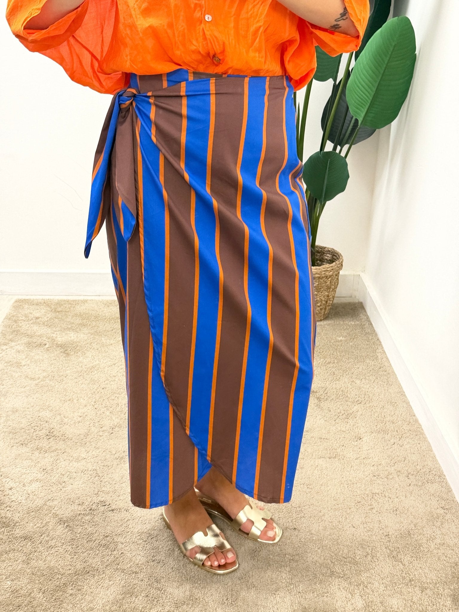 Gonna pareo stampa righe MyD - GiuGiò | Shop online