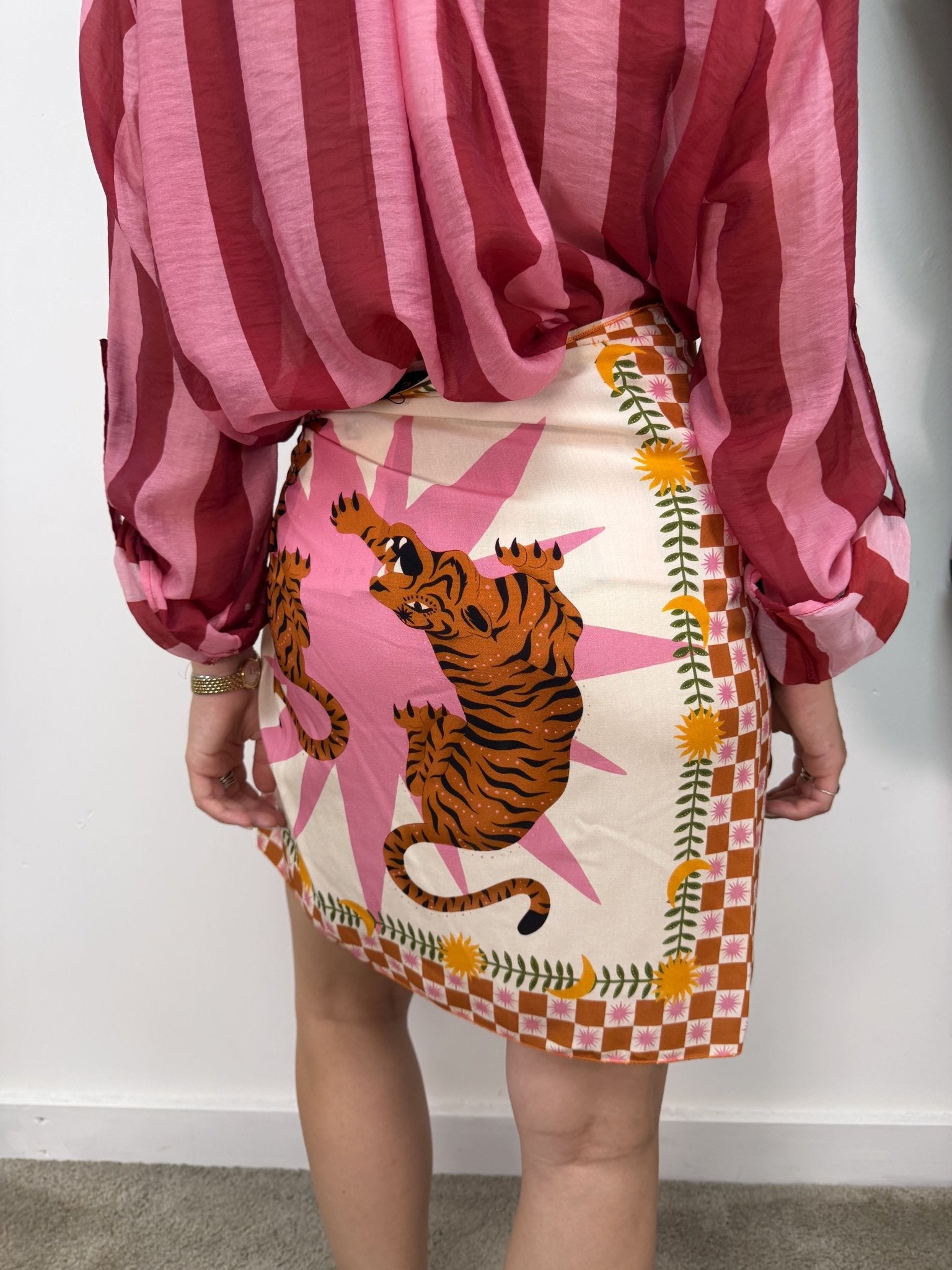 Gonna pareo stampa tigri arancio con nodo HaveOne - GiuGiò | Shop online