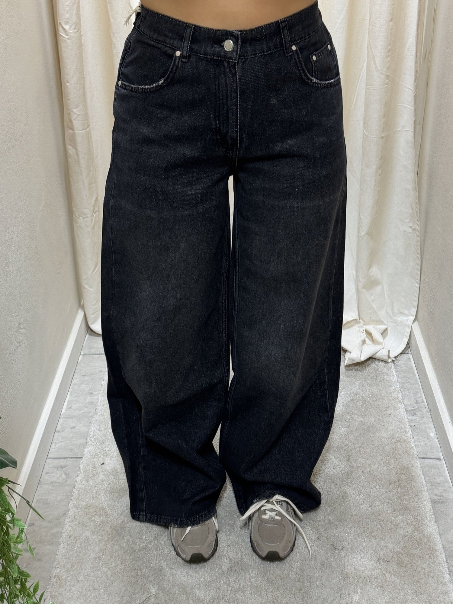 Jeans ampio wide leg con elastico sul retro BSB - GiuGiò | Shop online