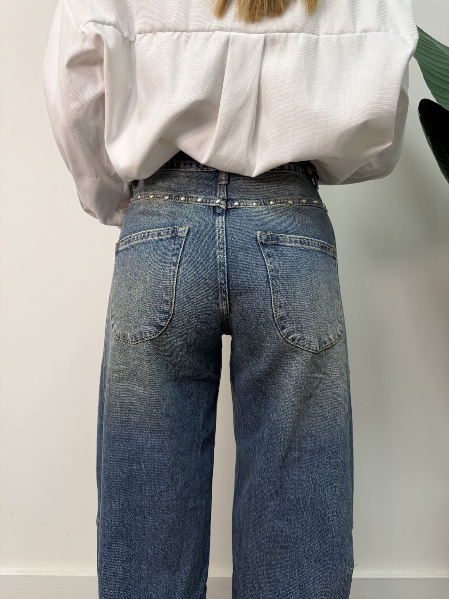 Jeans barrel con borchie MyD - GiuGiò | Shop online