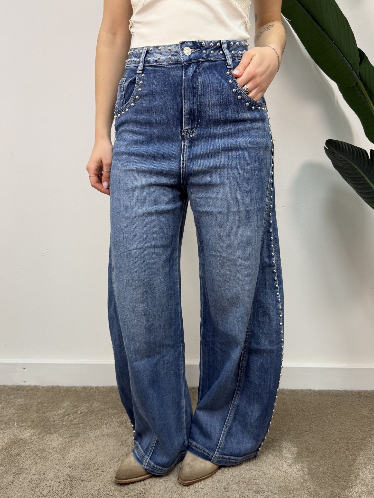 Jeans barrell con rivetti MyD - GiuGiò | Shop online